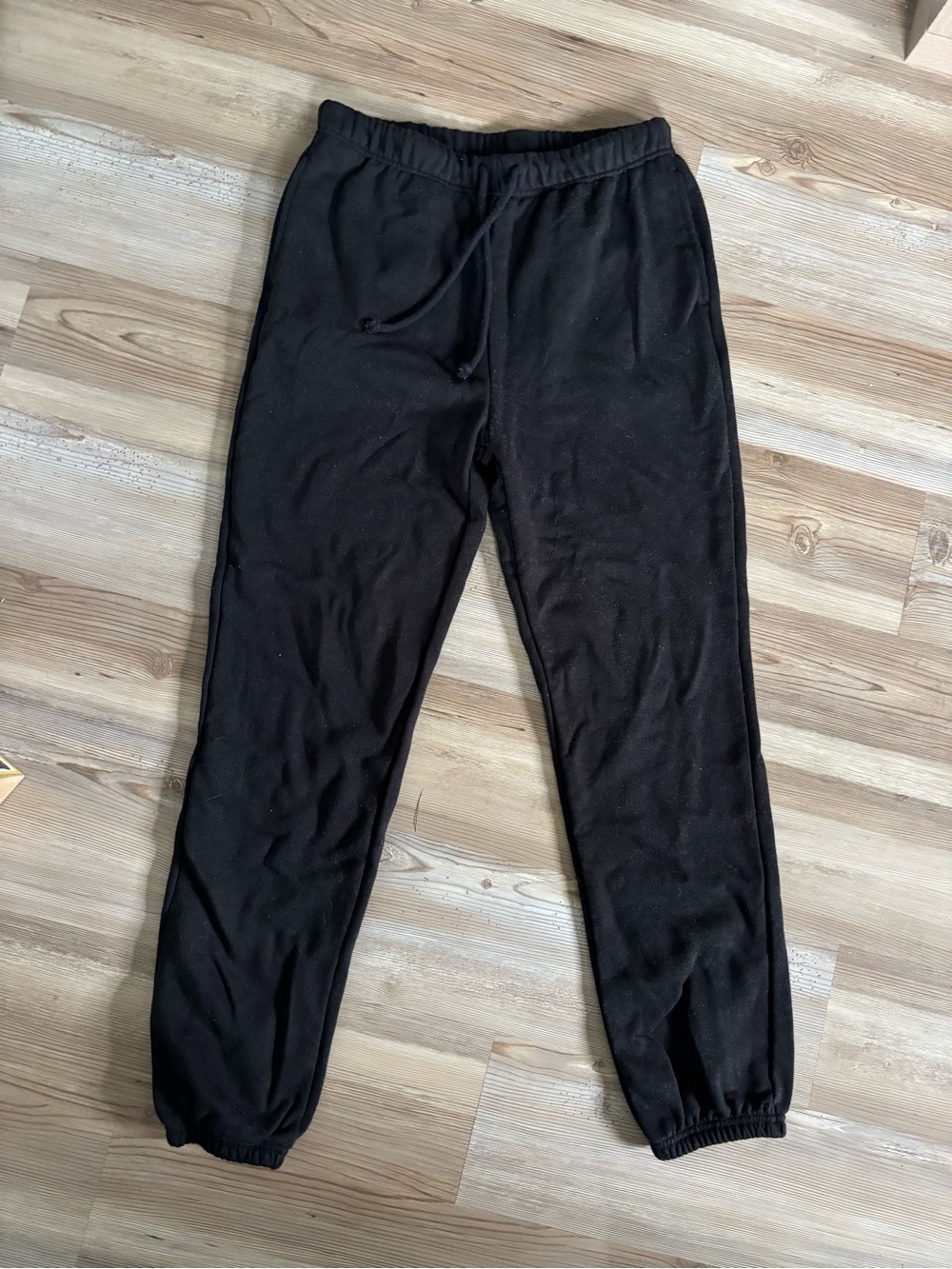 Cozy Black Drawstring Jogger Loungewear Pull On Pants
